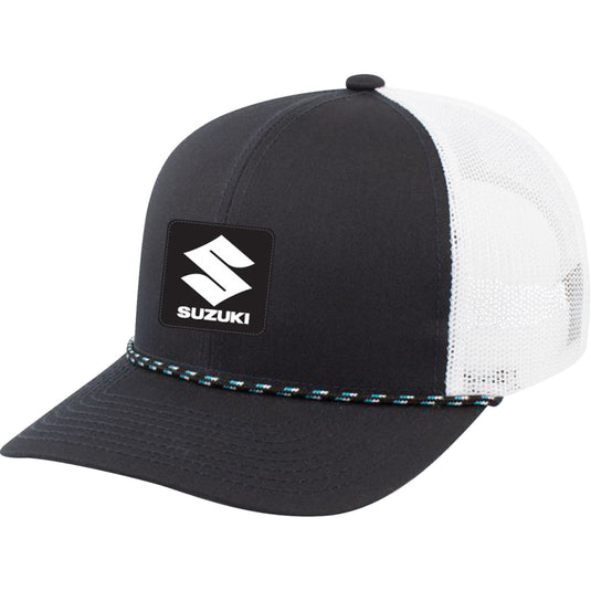 Factory Effex Suzuki Explorer Braided Snapback Hat (One Size Fits Most, Navy/White)