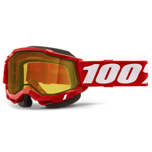 100% Accuri 2 Snowmobile Goggles (One Size Fits Most, Red)