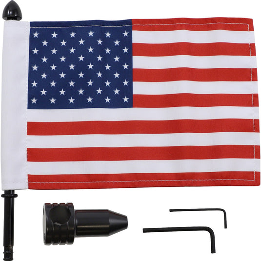 Pro Pad BRFM-FXD1 Saddlebag Bar Flag Mount with Flag - 3/4in. Bar - 6in. x 9in. Flag