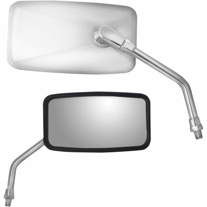 Parts Unlimited 0640-0973 Stainless Steel Rectangular Mirror - Yamaha - Right