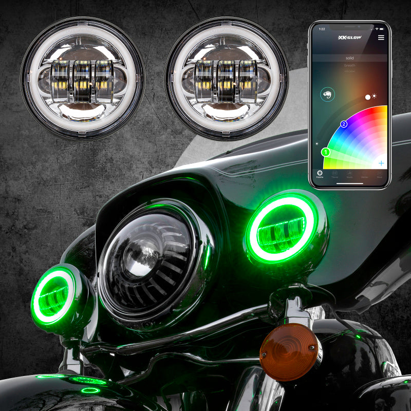 Load image into Gallery viewer, Xkglow XK042011-W XKG Moto Headlights
