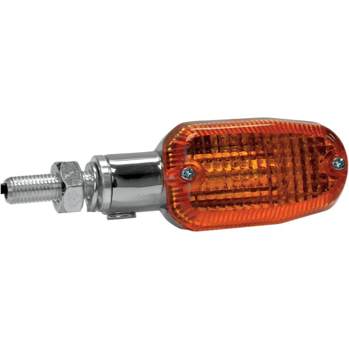 K&S Technologies 25-8301CM Chrome Aluminum Marker Lights - Oblong with Amber Lens - Dual Filament