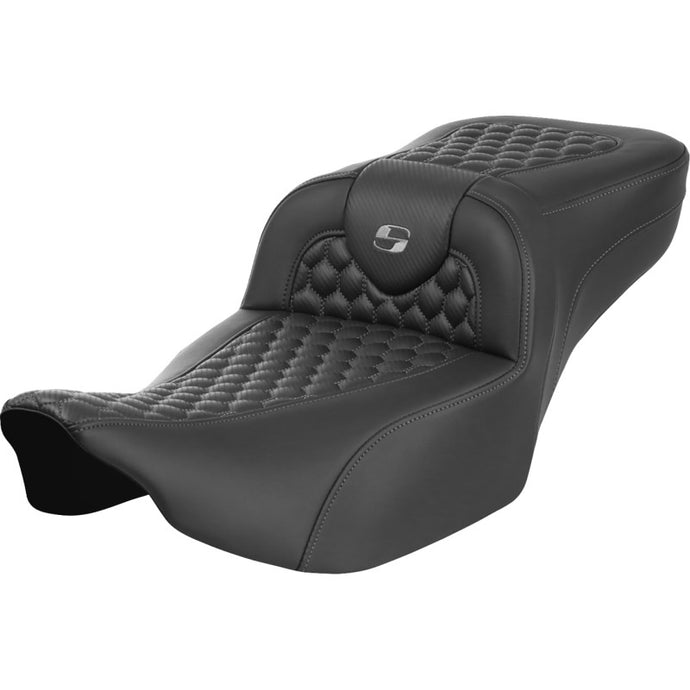 Saddlemen 823-07-19002 Extended Reach Roadsofa HC Seat without Drivers Backrest - Dark Gray Stitching