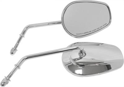 Harddrive 18-500 OEM Style Tapered Mirrors with Long Stem - Chrome