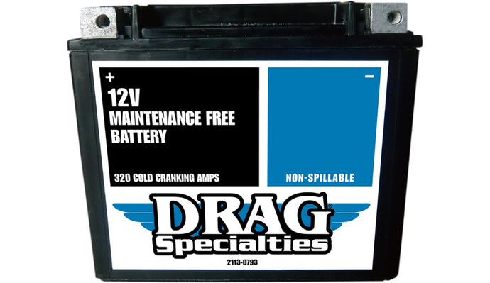 Drag Specialties 2113-0793 Factory-Activated High-Performance AGM Maintenance-Free Battery - YTX20H