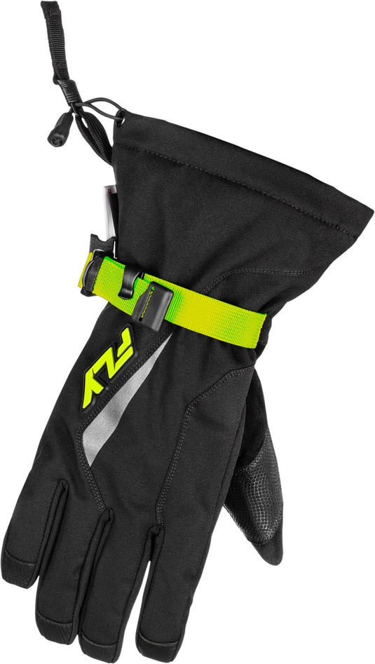 Fly Racing Title Gauntlet Gloves (Small, Black/Hi-Vis)