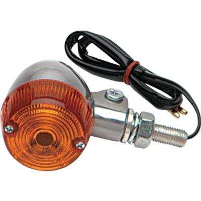 K&S Technologies 25-8320 Polished Aluminum Marker Lights - Round #1 with Amber Lens - Single Filament