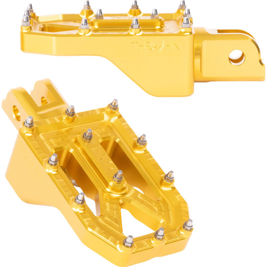 Thrashin Supply Company TSC-2022-5-SF Agressor Male-Mount Footpegs - Gold - Front