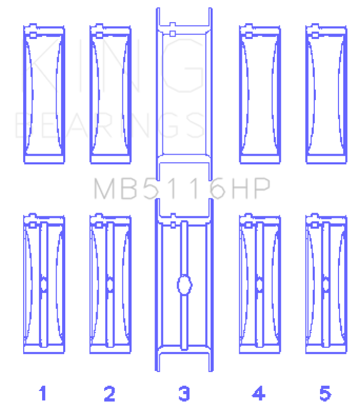 Load image into Gallery viewer, King Engine Bearings MB5116HP010 KING Main Bearings
