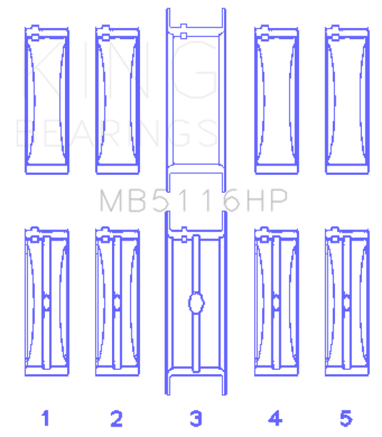 King Engine Bearings MB5116HP010 KING Main Bearings