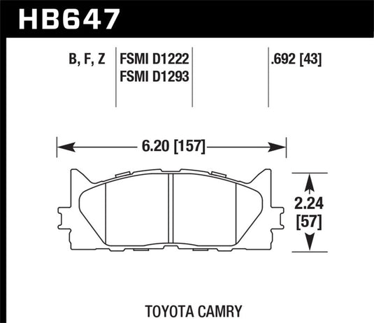 Hawk Performance HB647F.692 HAWK HPS Brake Pad Sets