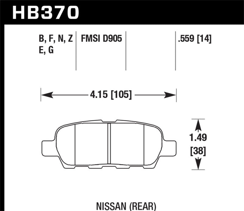 Load image into Gallery viewer, Hawk Performance HB370Z.559 HAWK Ceramic Brake Pad Sets
