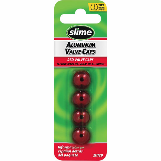 Slime 20129 Valve Stem Caps - Red