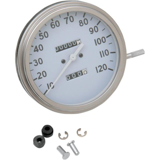 Drag Specialties DS-243876 5in. Dash Mount 2:1 Speedometer - 36-40 Face