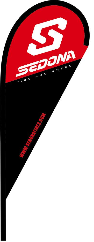 Sedona 570-9928 Solar Tear Drop Flag - Red/Black