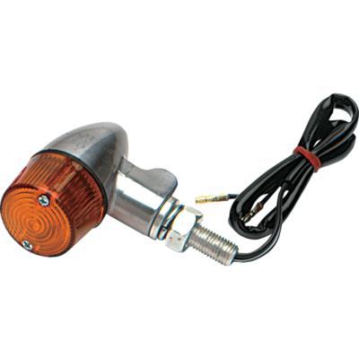 K&S Technologies 25-8330 Polished Aluminum Marker Lights - Round #2 with Amber Lens - Single Filament