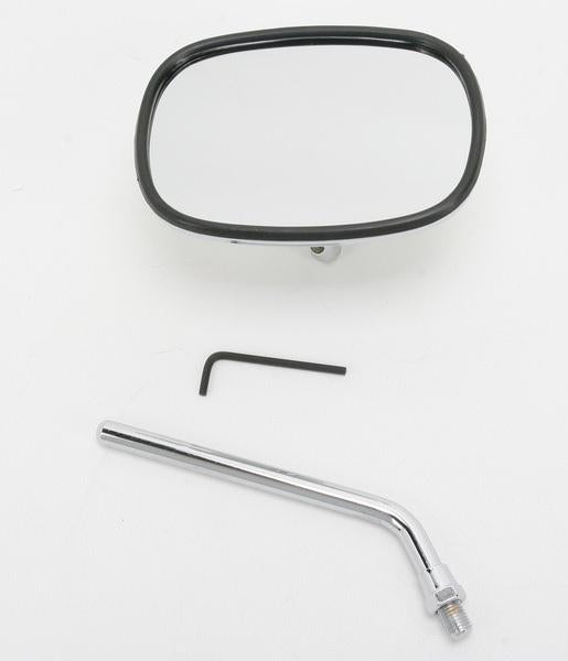 Emgo 20-34900 Universal Rectangular Mirror - Stamped Steel - Harley Type