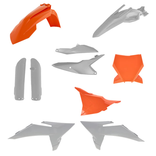 Acerbis 2987141011 Full Plastic Kit - Orange/Gray (Gray/Orange)