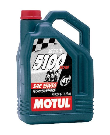 Motul 104083 5100 4T Synthetic Ester Blend Motor Oil - 15W50 - 1gal.