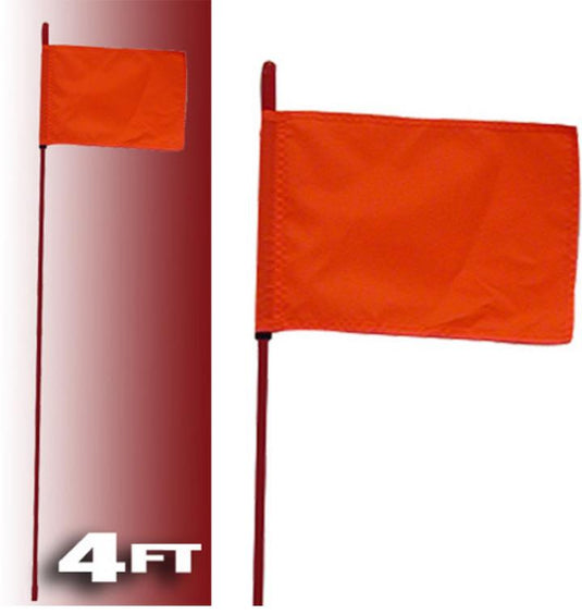 Firestik Antenna F4-RED-8120R Whips Safety Flag - 4ft. - Red