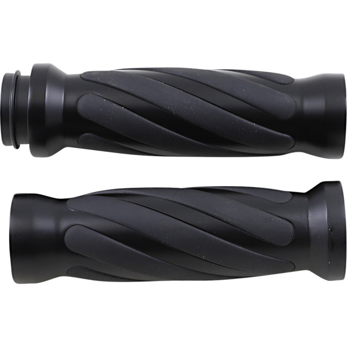 Drag Specialties 0630-2690 Rubber Insert Grips - Matte Black