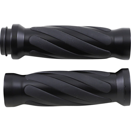 Drag Specialties 0630-2690 Rubber Insert Grips - Matte Black