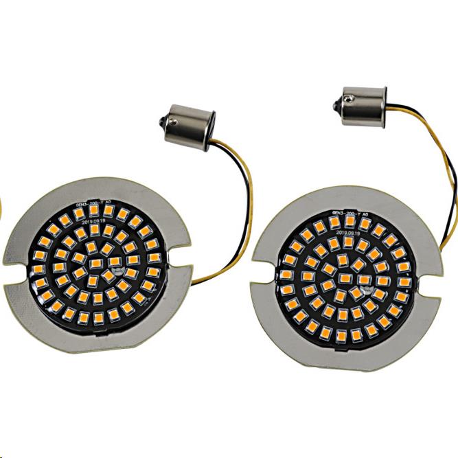 Drag Specialties 2020-1809 LED Inserts for Bullet Style Turn Signals with 1156 Contact Base - Amber