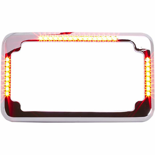 Cycle Visions CV-4640 Slick Signals License Plate Frame and Curve 3-Hole Mount - Chrome