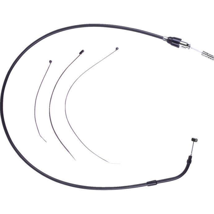 Drag Specialties 0652-3190 Quick Connect Braided Upper Clutch Cable - 44in. - Black/Black