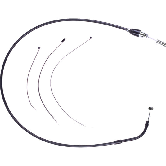 Drag Specialties 0652-3190 Quick Connect Braided Upper Clutch Cable - 44in. - Black/Black