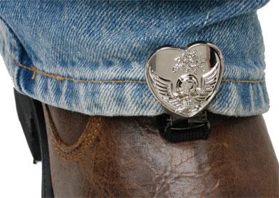 Ryder Clips Stirrup/Strap Boot Clip - Hear/Skull Chrome