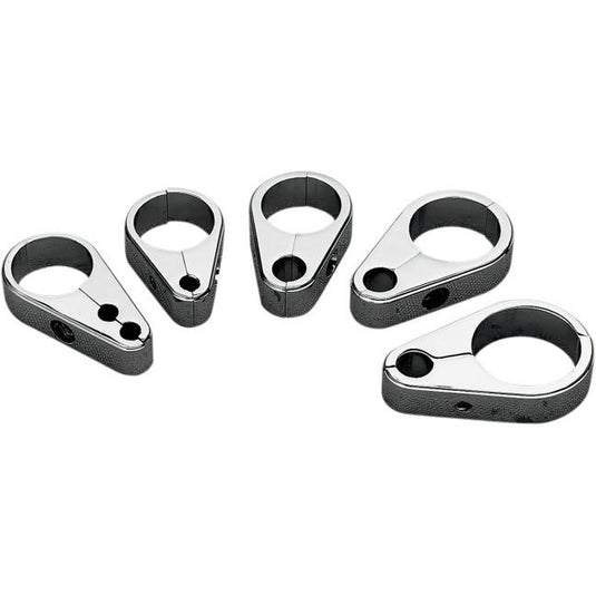 Drag Specialties 0658-0024 Chrome Die-Cast Cable Guide - Dual Throttle Cable Clamp 1 1/14in.