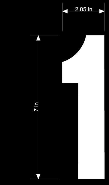 Dirt Digits XT73W-1 Extreme Digits Competition Stick-On 7in. White Number - 1