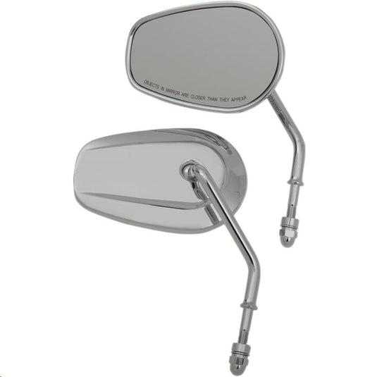 Drag Specialties 0640-1307 OEM-Style Teardrop Mirror - Short Stem - Chrome