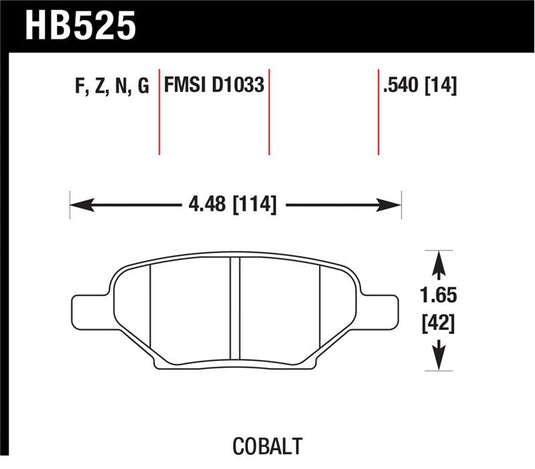 Hawk Performance HB525F.540 HAWK HPS Brake Pad Sets
