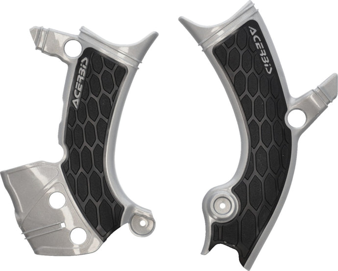 Acerbis 2981441015 X-Grip Frame Guards - Silver/Black