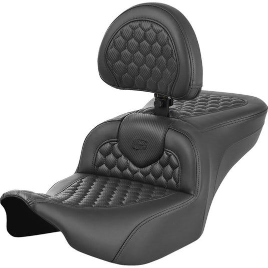 Saddlemen 823-07-189B0 Roadsofa HC Seat with Drivers Backrest - Black Stitching