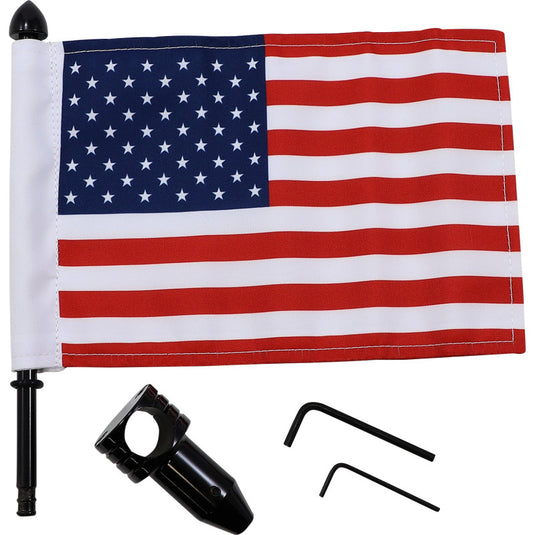 Pro Pad BRFM-FXD2 Saddlebag Bar Flag Mount with Flag - 7/8in. Bar - 6in. x 9in. Flag