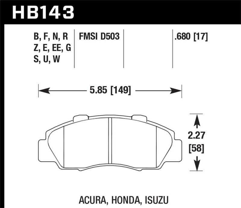 Load image into Gallery viewer, Hawk Performance HB143U.680 HAWK DTC-70 Brake Pad Sets
