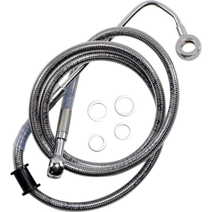Drag Specialties 1741-5828 Extended Stainless Steel Front Brake Line Kit - Clear Coated - 29-1/2in.