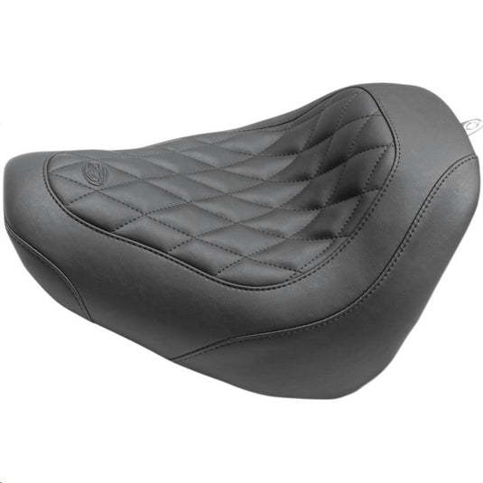 Mustang 83017 Wide Tripper Solo Seat - Diamond Stitch - Black