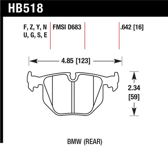 Hawk Performance HB518S.642 HAWK HT-10 Brake Pad Sets