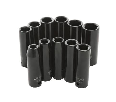 Performance Tools M591DB 1/2in. Metric Impact Socket Set - Deep