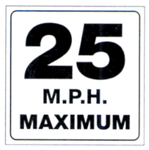 Voss 490-MPH 12x12in. Reflective Trail Sign - 25 MPH Maximum (White/Black)