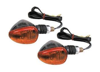 K&S Technologies 25-8401S Compact Universal Turn Signal Kit - Black/Smoke Dual Lens