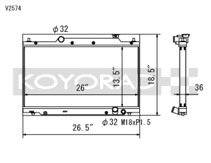 Load image into Gallery viewer, Koyo V2574 KOY Racing Radiators
