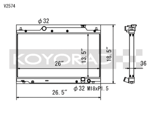 Koyo V2574 KOY Racing Radiators