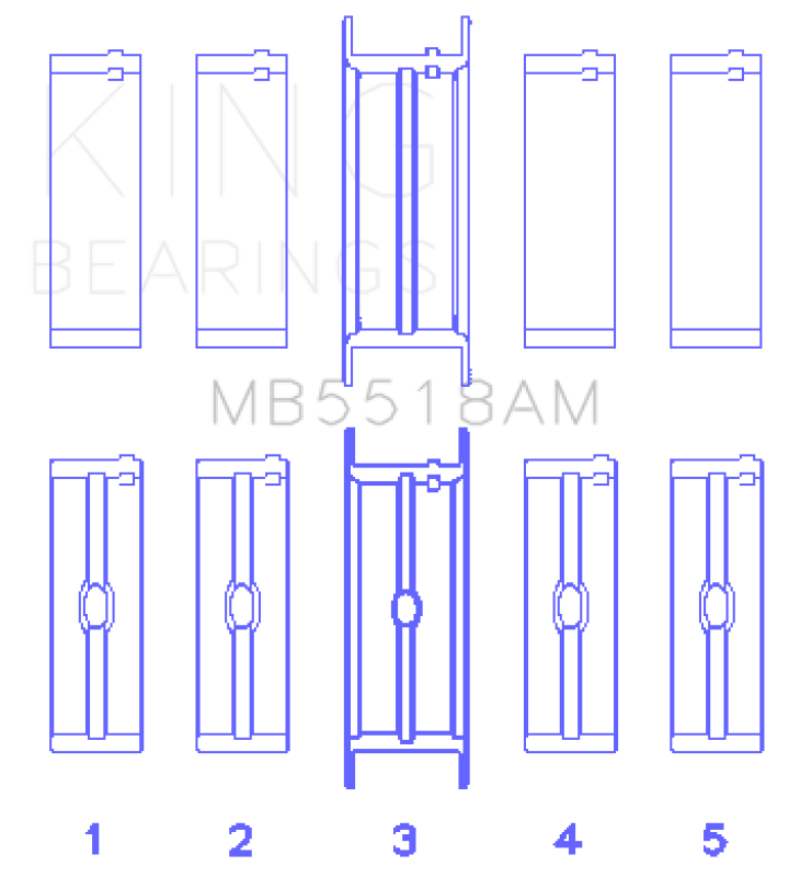 Load image into Gallery viewer, King Engine Bearings MB5518AM040 KING Main Bearings

