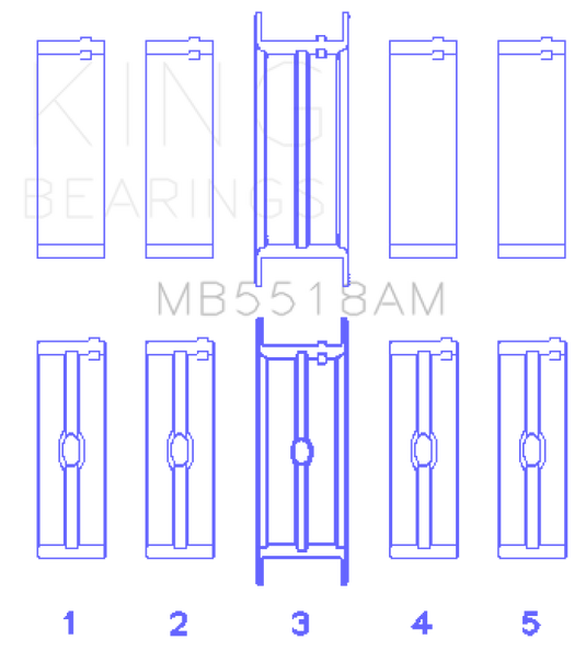 King Engine Bearings MB5518AM040 KING Main Bearings