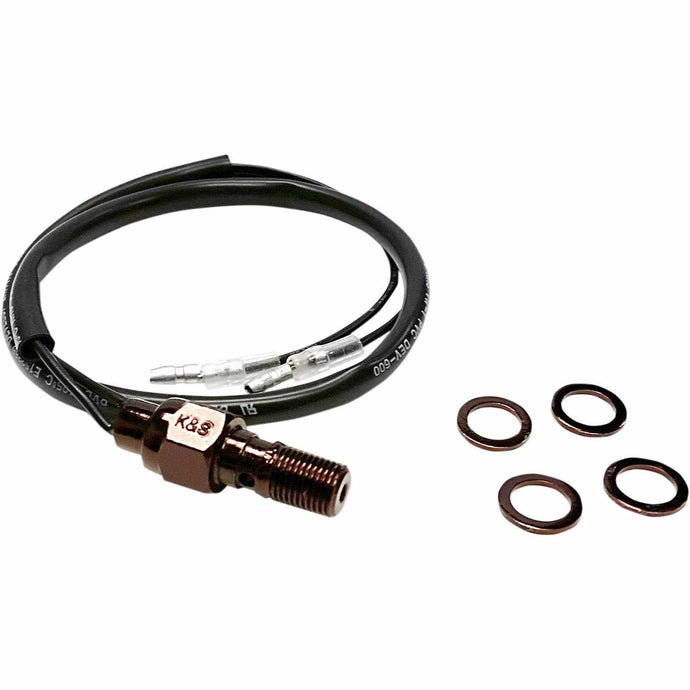 K&S Technologies 12-0010B Hydraulic Brake Light Switch - 10mm x 1.25mm Single Bleed (Black)